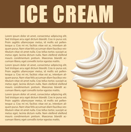 Poster design with soft ice cream illustrationのイラスト素材