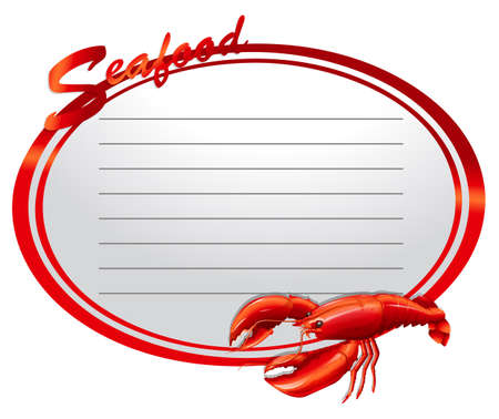 Seafood banner with lobster and text illustrationのイラスト素材