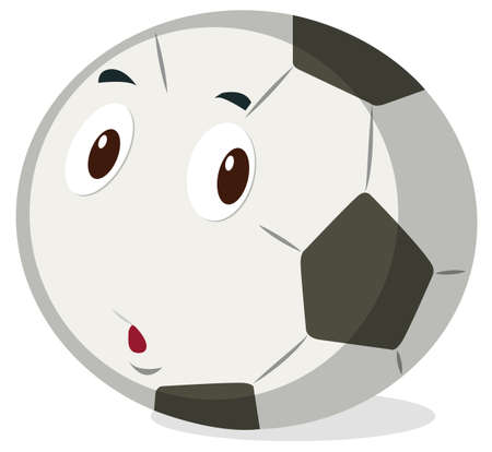 Football with cute face illustrationのイラスト素材