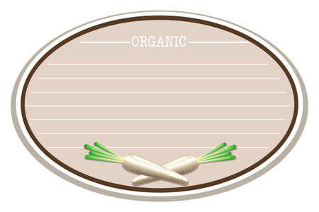 Line paper with white carrot illustrationのイラスト素材