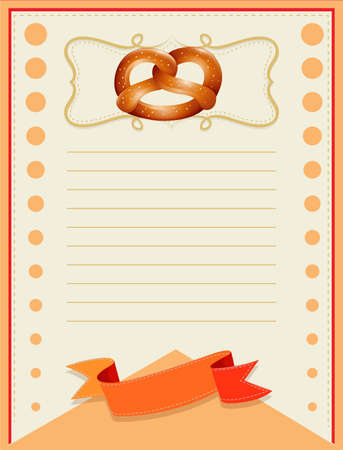Line paper with pretzel design illustrationのイラスト素材