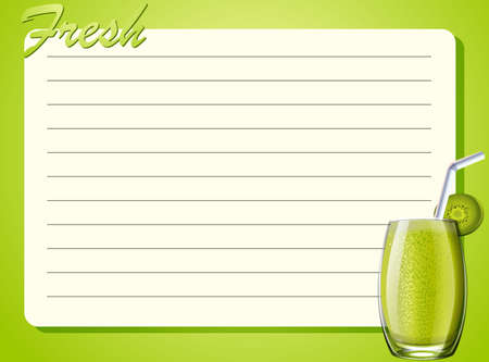 Line paper design with kiwi smoothie illustrationのイラスト素材