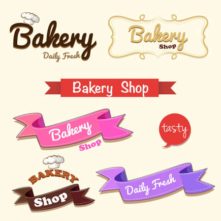 Different design of bakery banner illustrationのイラスト素材