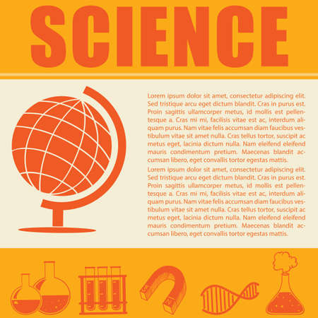 Science infographic with symbols and text illustrationのイラスト素材