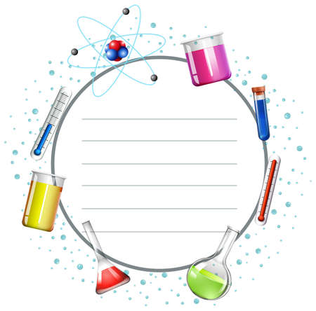 Border design with science equipments illustrationのイラスト素材