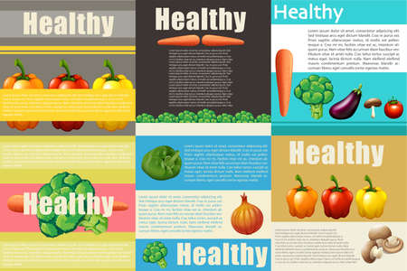 Infographic design with healthy food illustrationのイラスト素材