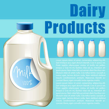 Infographic design with dairy product illustrationのイラスト素材