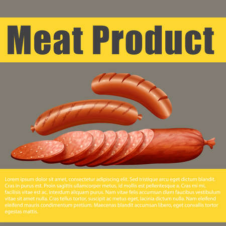 Poster design with meat product illustrationのイラスト素材