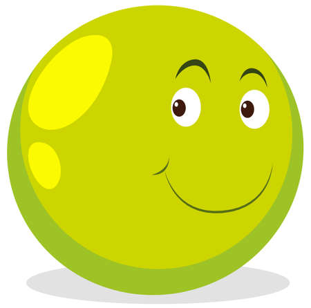Happy face on round ball illustrationのイラスト素材