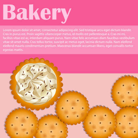 Bakery theme with crackers and text illustrationのイラスト素材