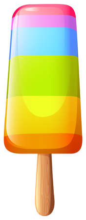 Rainbow icecream on stick illustrationのイラスト素材