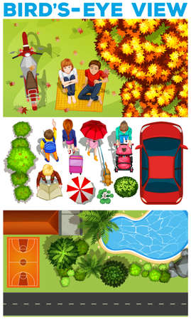 People in the park  illustrationのイラスト素材