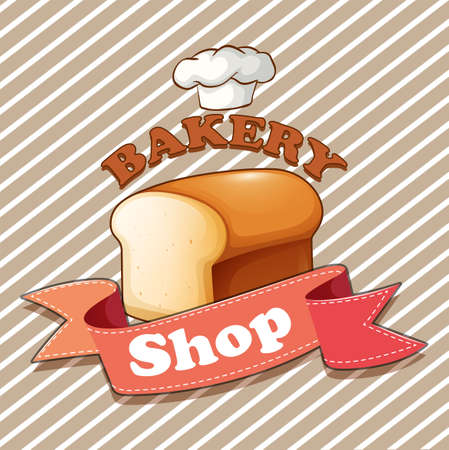 Bakery theme with loaf of bread illustrationのイラスト素材