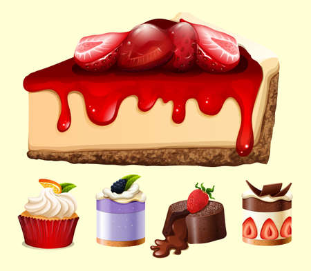 Different kind of desserts illustrationのイラスト素材