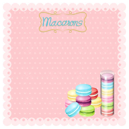 Border design with macarons illustrationのイラスト素材