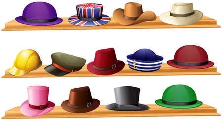 Different kind of hats illustrationのイラスト素材