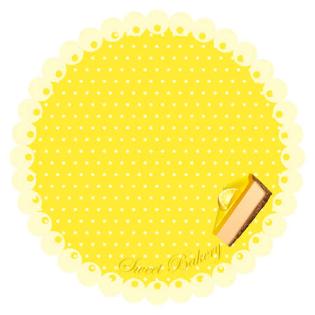 Round border with cheesecake illustrationのイラスト素材