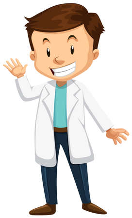 Man wearing white gown illustrationのイラスト素材