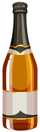 Bottle of champagne with sealed cap illustrationのイラスト素材