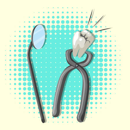 Dental theme with tooth and tools illustrationのイラスト素材