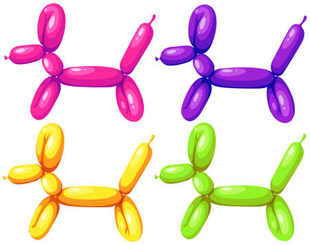 Balloons shape of dog illustrationのイラスト素材