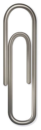 Close up metal paper clip illustrationのイラスト素材