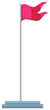 Flag and flag pole illustrationのイラスト素材