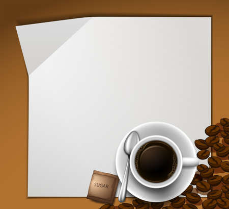 Paper design with cup of coffee illustrationのイラスト素材
