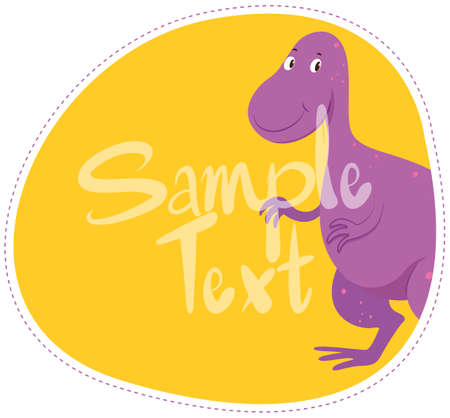 Border design with cute dinosaur illustrationのイラスト素材