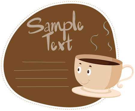 Sticker design with hot coffee illustrationのイラスト素材