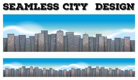 Seamless buildings in the city illustrationのイラスト素材