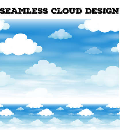 Seamless cloud on blue sky illustrationのイラスト素材