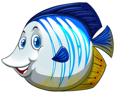 Fish with happy face illustration