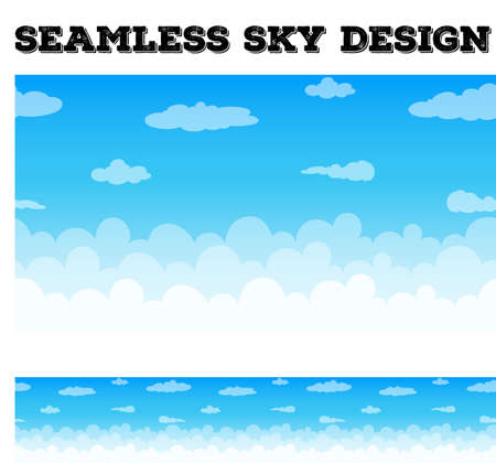 Clouds floating in the blue sky illustrationのイラスト素材