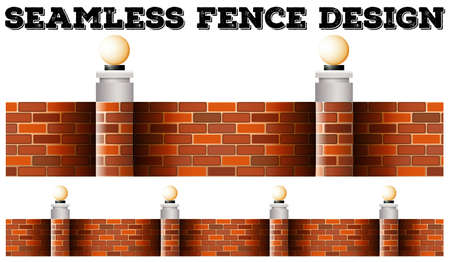 Seamless brick wall design illustrationのイラスト素材