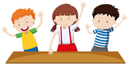 Children having hands up  illustrationのイラスト素材