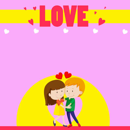 Man and woman in love illustrationのイラスト素材