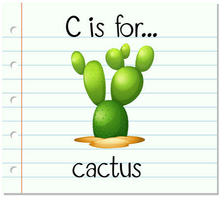 Flashcard letter C is for cactus illustrationのイラスト素材