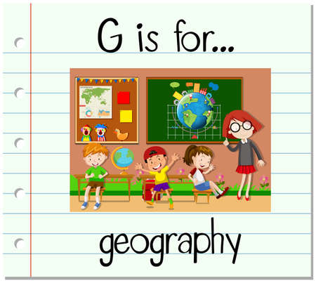 Flashcard letter G is for geography illustrationのイラスト素材