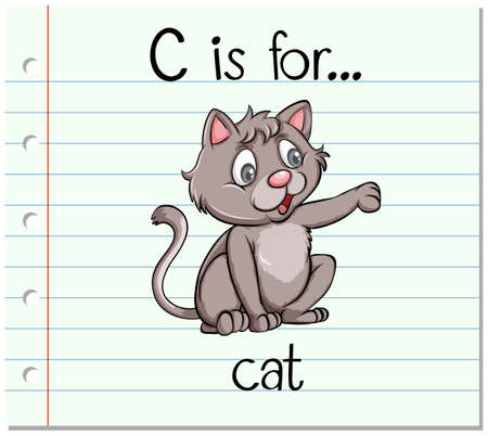 Flashcard letter C is for cat illustrationのイラスト素材
