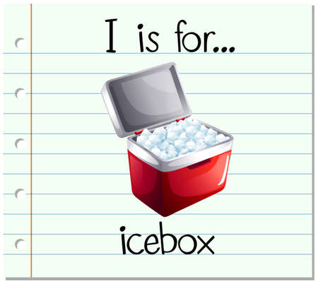 Flashcard letter I is icebox illustrationのイラスト素材