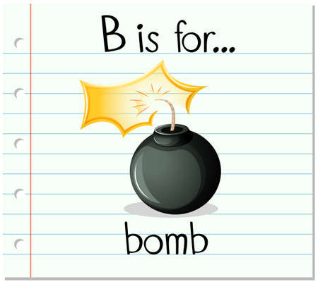 Flashcard letter B is for bomb illustrationのイラスト素材