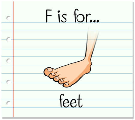 Flashcard letter F is for feet illustrationのイラスト素材