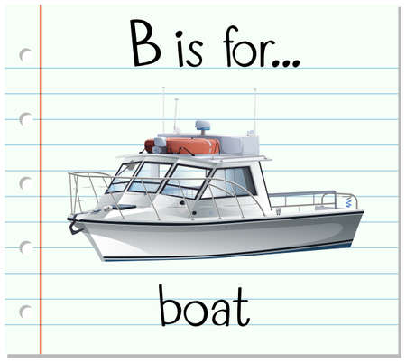 Flashcard letter B is for boat illustrationのイラスト素材