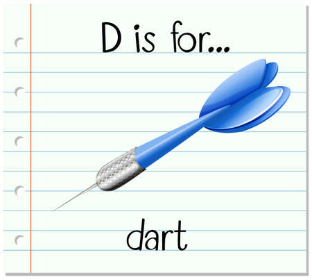 Flashcard letter D is for dart illustrationのイラスト素材