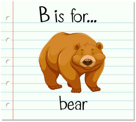 Flashcard letter B is for bear illustrationのイラスト素材