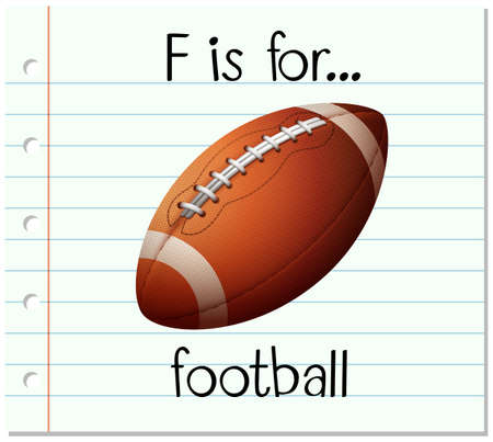 Flashcard letter F is for football illustrationのイラスト素材