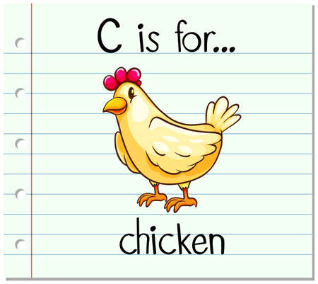 Flashcard letter C is for chicken illustrationのイラスト素材