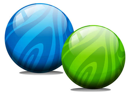 Two ball with marble texture illustrationのイラスト素材