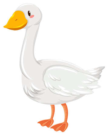 Goose with happy face illustrationのイラスト素材